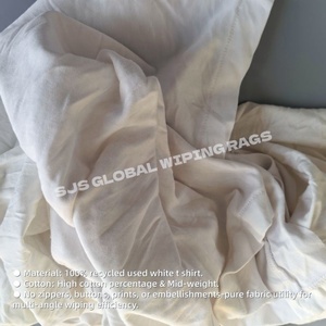 Cotton Waste RagsIndustrial <b>Wiping</b> Rags White T-Shirt Rags 100% Cotton Rags for Recycling Cleaning - Product Image 4