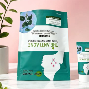 Sacs refermables vert et blanc personnalisés pour cosmétiques, emballage de patchs anti-acné pour soins de la peau - Product Image 6