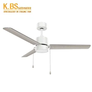 Indoor Low Noise Modern Dimmable Remote Control 3 Blades 52 Inch Led Ceiling Fan With Light