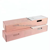 Boîtes à fleurs artificielles longues en carton ondulé de luxe 2026 avec insert, emballage cadeau floral pour arrangements floraux