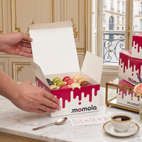 Boîtes à pâtisserie en papier recyclable imprimées sur mesure en gros, de qualité alimentaire, pour macarons, pâtisserie, mochi, emballage de beignets