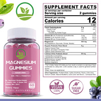 OEM/ODM Glycinate de magnésium Gummies Supplément de magnésium et de potassium avec vitamine B /D Relax Sleep Heart Health Suppléments à base de plantes