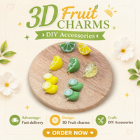 Manna Fresh Fruit Themed Resin Simulation Lemon Slices Orange Charm DIY Anting, Kalung, Gantungan Kunci, Tas Tangan