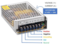 AC a DC 0-12V 24V 36V 48V 60V 72V 100V 200V 24vdc Fuente de alimentación conmutada 35W 50W 75W 100W 150W 200W 350W 450W W 600W