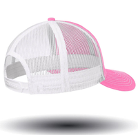 Gorra Trucker Rosa y Blanca con Logotipo Personalizado al por Mayor, Gorra de Malla Snapback 100% Algodón, Ideal para Viajes de Verano