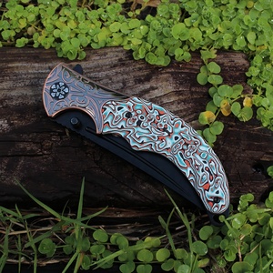 Chất lượng cao G10 xử lý gấp dao lớp phủ màu đen lưỡi ngoài trời EDC cắm trại sinh tồn chiến thuật Dao Bỏ Túi - Product Image 5