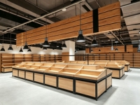 Étagère de présentation pour supermarché, design de gondole de supermarché personnalisé, étagères en bois et en métal pour la vente en gros