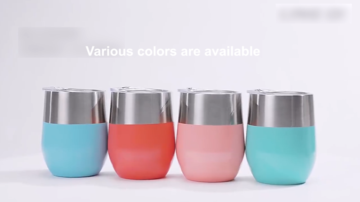 12oz Double Wall Insulated Tumbler Cup Egg Shape Stainless Steel Cups Wine  Tumbler Wedding Gift Drink Tumbler