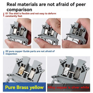 UK 2.5N Rail Type Distribution Box Pure Copper Flame Retardant Terminal Block Universal Connection Test Grounding para Secundário - Product Image 5