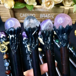 도매 크리스탈 공예 천연 고품질 크리스탈 홀(笏) 혼합 재료 마법 지팡이 장식 및 선물용 - Product Image 3