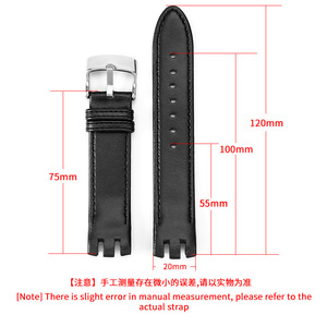 Compatible con <span class=keywords><strong>correas</strong></span> <span class=keywords><strong>de</strong></span> reloj <span class=keywords><strong>de</strong></span> <span class=keywords><strong>cuero</strong></span> genuino <span class=keywords><strong>Swatch</strong></span>: YTS401, 402, 409, 713, correa <span class=keywords><strong>de</strong></span> doble muesca YTB400, 20 mm. - Product Image 4