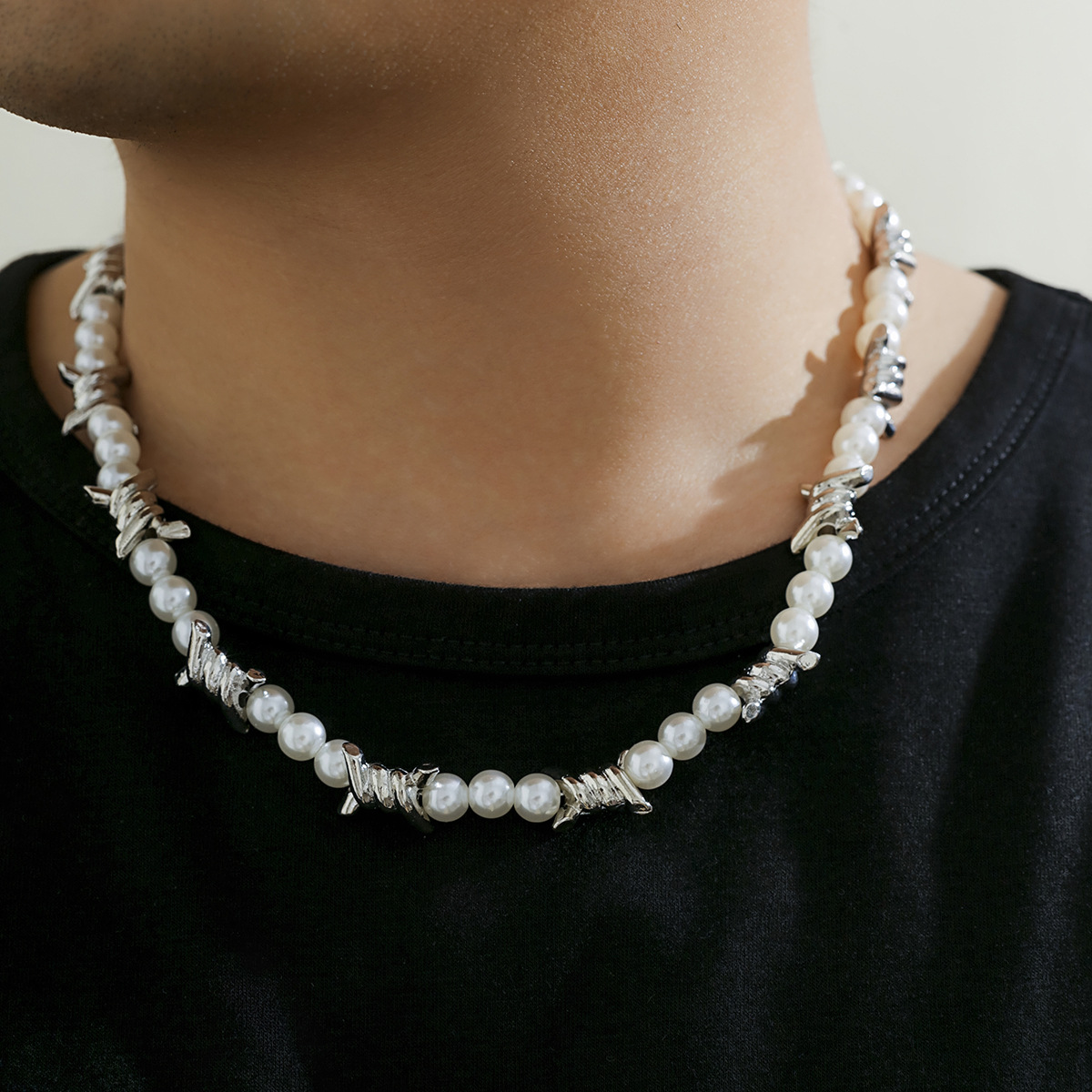 GT Punk Pearl Thorns Necklaces - Hip-Hop Men's Chokers