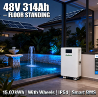 Baterai Lithium Ion 15kWh 48V 314Ah untuk Sistem Penyimpanan Energi, Terpasang di Dinding dengan Roda