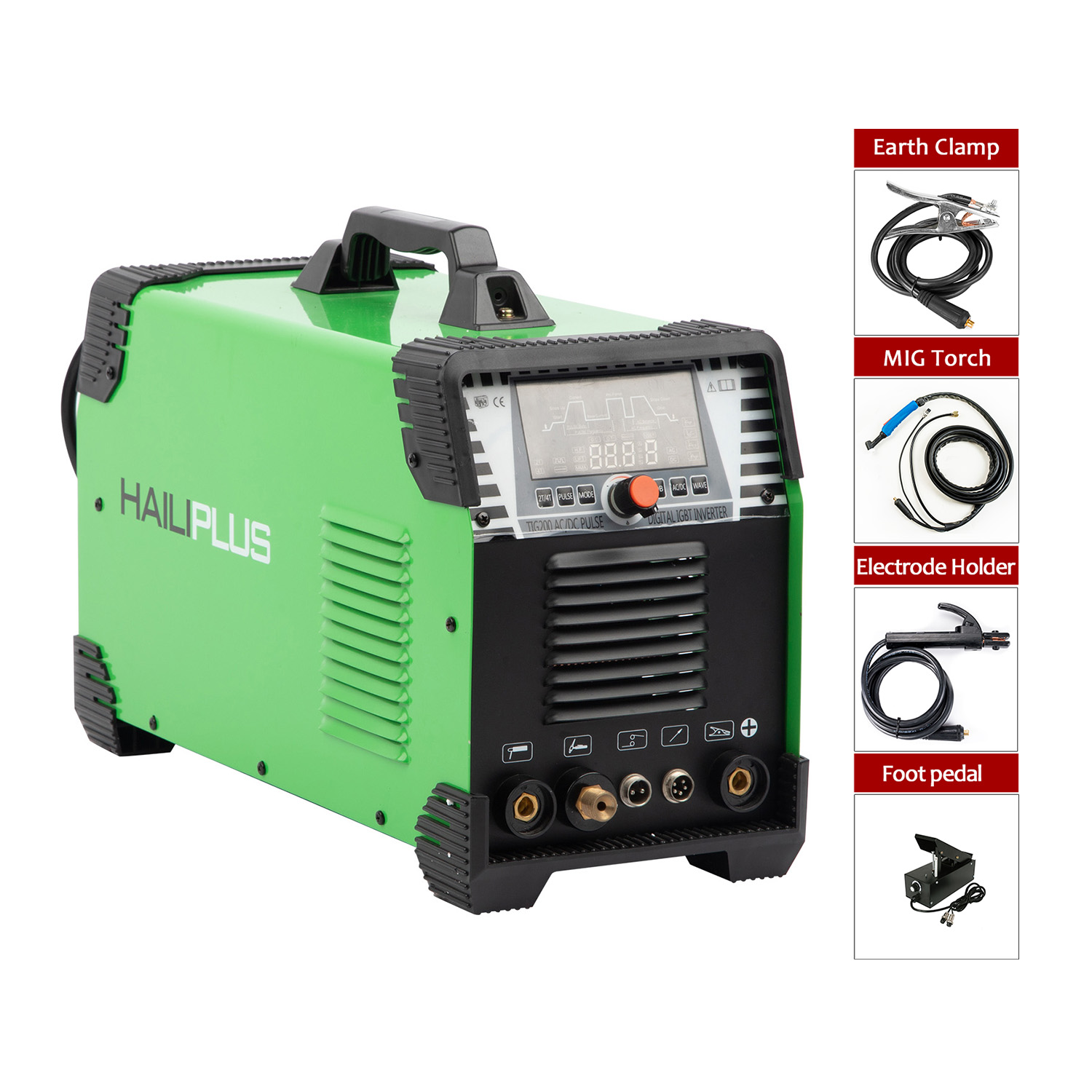 Инвертор сварочного аппарата переменного тока DC Tig 200amp, 220 В, алюминиевый сварочный аппарат Tig (MCU TIG-200 AC DC Pulse)