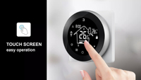 Elegante Sistema de Calefacción por Suelo Radiante HY312 con Termostato Inteligente y Sensores Internos y de Suelo, Compatible con TUYA