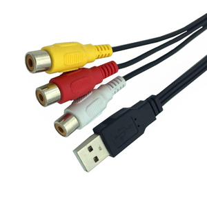 สายเคเบิลแปลงสัญญาณภาพและเสียง USB ตัวผู้ เป็น 3RCA <span class=keywords><strong>RGB</strong></span> ตัวเมีย พร้อมอะแดปเตอร์และตัวเชื่อมต่อ - Product Image 4