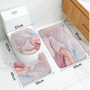 バス用フットマット3つのカスタマイズ可能なフランネル印刷バスルーム用オーシャンビーチパターン床マットセット - Product Image 5