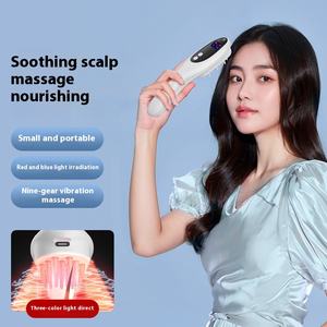 Venta al por mayor, masajeador eléctrico para el cuero cabelludo, cepillo para el crecimiento del cabello, dispositivo de luz, rojo, Azul, Morado, 3,7 V, cepillo de aceite de Motor, peine de masaje, masajeador de cabeza - Product Image 2