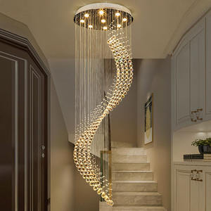 Современная нордическая гостиничная потолочная подвесная люстра, роскошная светодиодная длинная Хрустальная подвесная люстра - Product Image 4