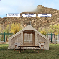Tente de camping gonflable de luxe quatre saisons, portable, en coton imperméable, deux chambres, un salon – Prise en charge OEM/ODM |