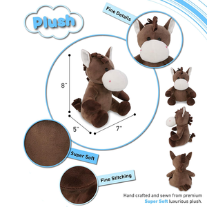 8 Inch Super Soft Brown Horse Plush Toy Cute Realistic Stuffed Animal Fine <strong>Stitching</strong> <strong>Gift</strong> for Baby Kids Hot Selling - Product Image 2