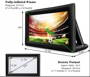 <span class=keywords><strong>Écran</strong></span> de <span class=keywords><strong>projection</strong></span> gonflable géant en PVC pour extérieur, projecteur de cinéma portable, <span class=keywords><strong>écran</strong></span>s de <span class=keywords><strong>projection</strong></span> de cinéma 12/14/16/33 pieds - Product Image 3