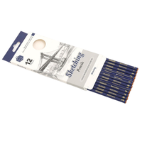 Lot de 12 crayons à dessin Keep Smiling Art Supplies, mine noire, bois de tilleul standard, pour étudiants, ensemble de crayons à croquis, ensemble de peinture