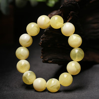 Pulsera de tungsteno con cuentas budistas de ámbar, 108 cuentas, regalo de negocios para hombres y mujeres, estilo moderno