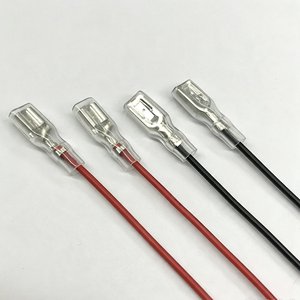 Câble de raccordement pré-crimpé avec borne à fourche de 4,8 mm, connecteur à fourche et isolation transparente pour applications électriques automobiles - Product Image 4