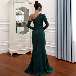 Abiti da Sera Eleganti Coreani Ricamati, Vestiti Lunghi Formali con Strass Scintillanti e Fiocchi, Abiti da Sposa - Product Image 6