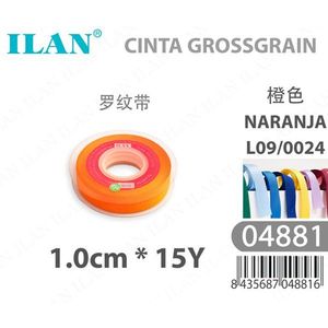 Nastro Grosgrain ILAN 1,0 cm 15Y Arancione per Artigianato - Product Image 1