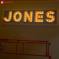 Lettres lumineuses personnalisées pour salon, cadre rouge, ampoules LED, décoration murale pour la maison