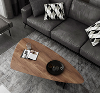 Table basse triangulaire moderne nordique, meubles de salon, table basse en noyer, couleur bois, ensemble de tables basses en bois