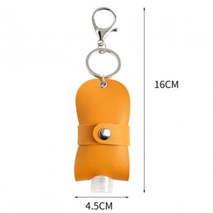 Étui pour désinfectant pour les mains avec bouteille vide, porte-désinfectant en cuir PU avec porte-clés, récipient rechargeable pour lotion liquide de toilette - Product Image 4