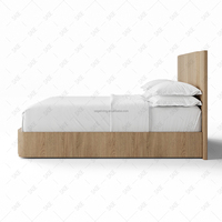 Sageliving Modernes Hochwertiges Eichenholzbett Soft-Panel-Bettset mit 2 Nachttischen Kingsize Wohnmöbel