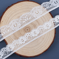 Accessoires en dentelle française élastique blanche pour col et poignets de robe, motif floral, dentelle brodée de 2-3 cm en stock