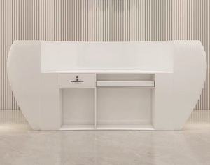 Curved bar Custom Fiberglass Creative Cashier Company Front Desk Beauty Salon <b>Paint</b> Special-shaped Service Reception Desk - Product Image 5