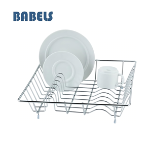 <span class=keywords><strong>Prix</strong></span> de fabrication Rangement de cuisine Support à vaisselle en fil métallique chromé Egouttoir pour assiettes de cuisine et bols - Product Image 3