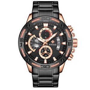 Reloj de cuarzo cronógrafo luminoso con calendario deportivo, esfera grande de 48 mm, resistente al agua, de acero inoxidable dorado para hombre, nuevo, de lujo, OEM ODM. - Product Image 4