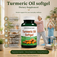 Supplier OEM Softgel Minyak Kunyit Kustom, Curcumin, Lada Hitam, Jahe, Vitamin E, Label Pribadi