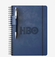 Carnet à spirale promotionnel personnalisé avec stylo, combo de feuilles en vrac, vente en gros, cadeau