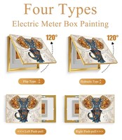 Peinture murale abstraite d'art mural en porcelaine cristal moderne contemporain à motifs personnalisés Boîte de compteur électrique Peinture décorative