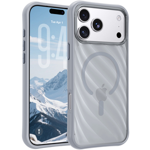 Funda Magnética Translúcida Mate con Textura de Rayas TPU+PC para iPhone 18 17 16 15 Pro Max, Protección de Lente a Prueba de Golpes - Product Image 3