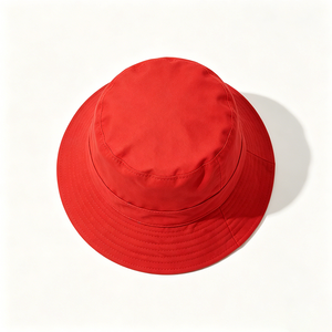 Sombrero de Pescador Rojo Liso al por Mayor, con Logotipo Personalizado, de Algodón, Unisex, de Ala Ancha, con Protección UV - Product Image 3