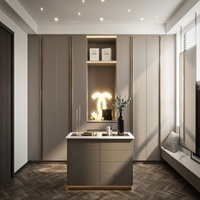 Armoire intégrée sur mesure et îlot de rangement pour chambre à coucher/dressing de luxe