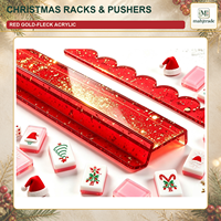 Supports et pousseurs de Mahjong de Noël portables de luxe modernes, 20 pouces, en acrylique magnétique rouge, accessoire de Mahjong pour cadeaux et divertissement