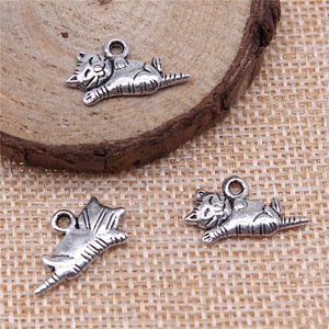 Pendentif chatouilleur en argent antique 20x12mm 1.1g, matériau populaire pour le bricolage - Product Image 2