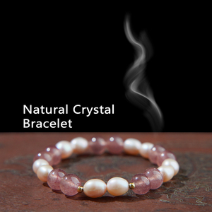 Bracelet à breloques vintage coréen pour femmes, cristal, pierre naturelle, perles, bracelets en or, bijoux, cadeau pour la Saint-Valentin - Product Image 1