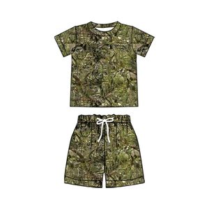 Camisa y Pantalones Cortos para Bebé Niño, Diseño Personalizado de Primavera/Otoño, Estampado de Camuflaje de Patos, 95% Algodón, 5% Elastano, Tela de Lana Peinada - Product Image 6