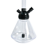 Bouteille d'eau conique en plastique, Base en verre, tuyaux simples pour fumer, Europe, acrylique, chicha, narguilé, vente en gros